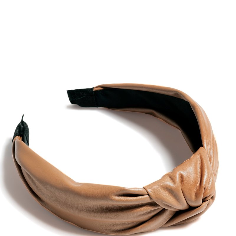Shiraleah Knotted Faux Leather Headband In Brown
