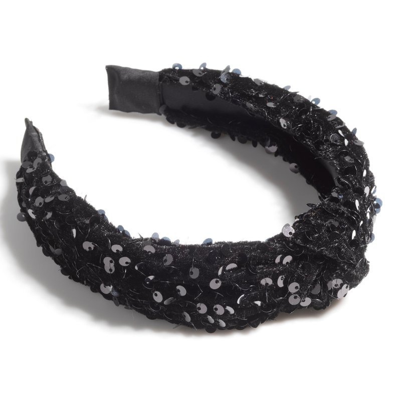 Shiraleah Knotted Sequins Headband In Black