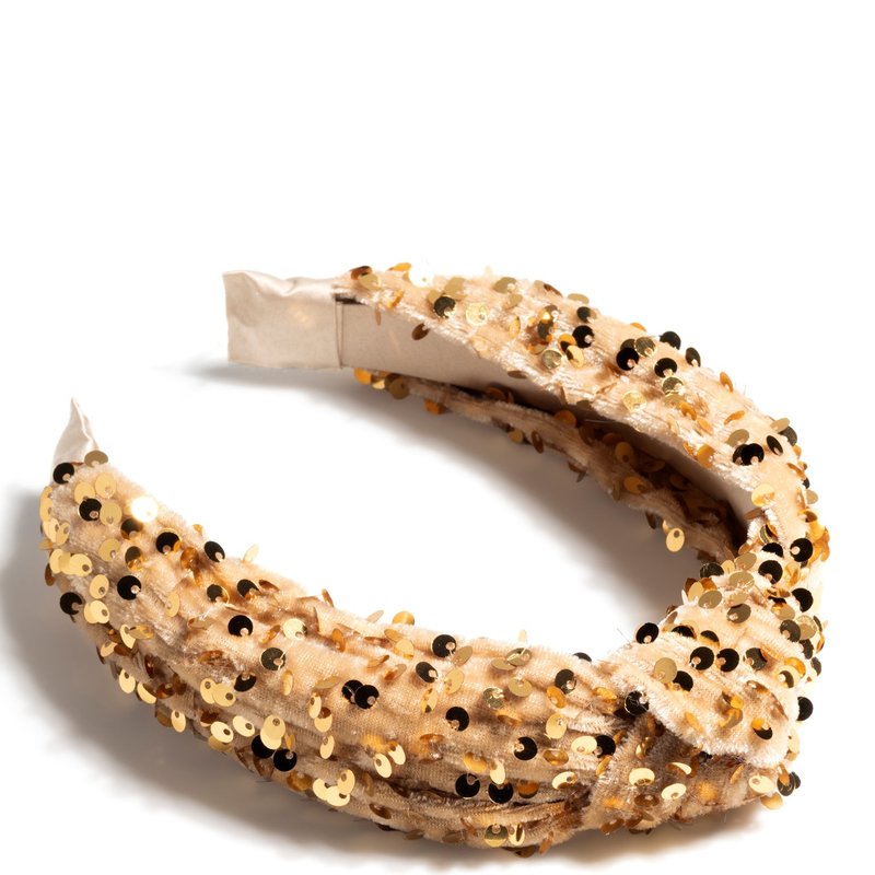Shiraleah Knotted Sequins Headband, Gold In Yellow