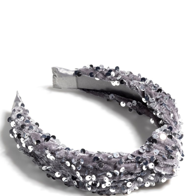 Shiraleah Knotted Sequins Headband In Grey