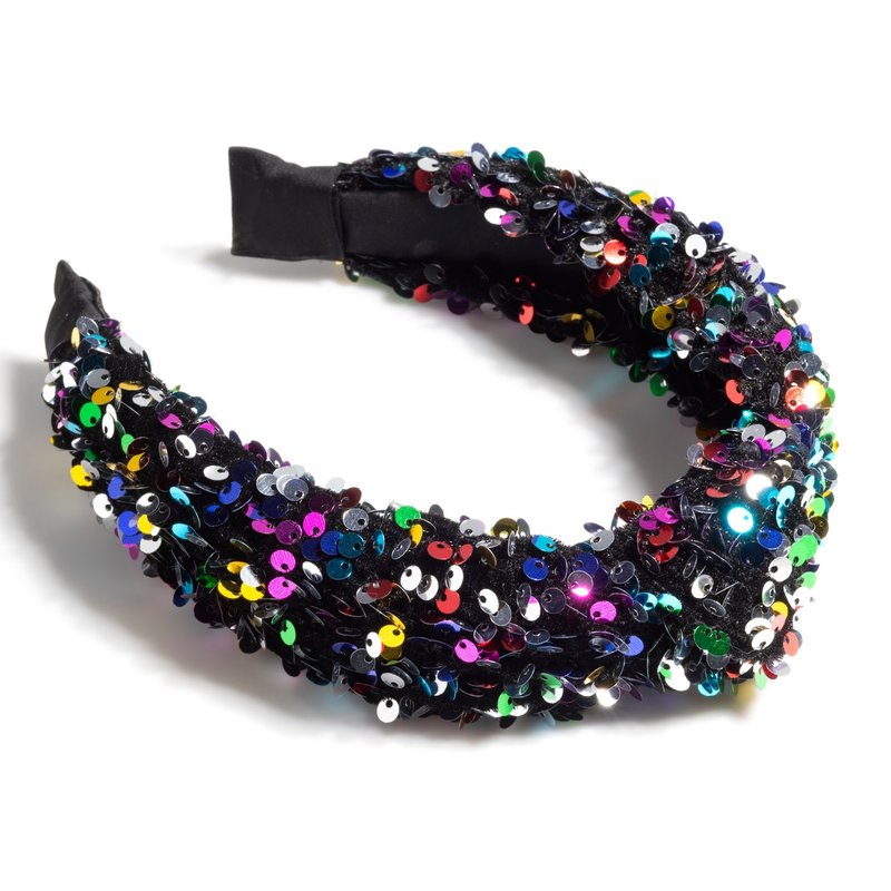 Shiraleah Knotted Sequins Headband In Yellow