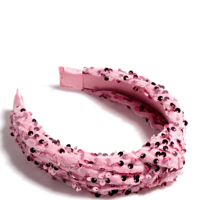 Shiraleah Knotted Sequins Headband In Pink