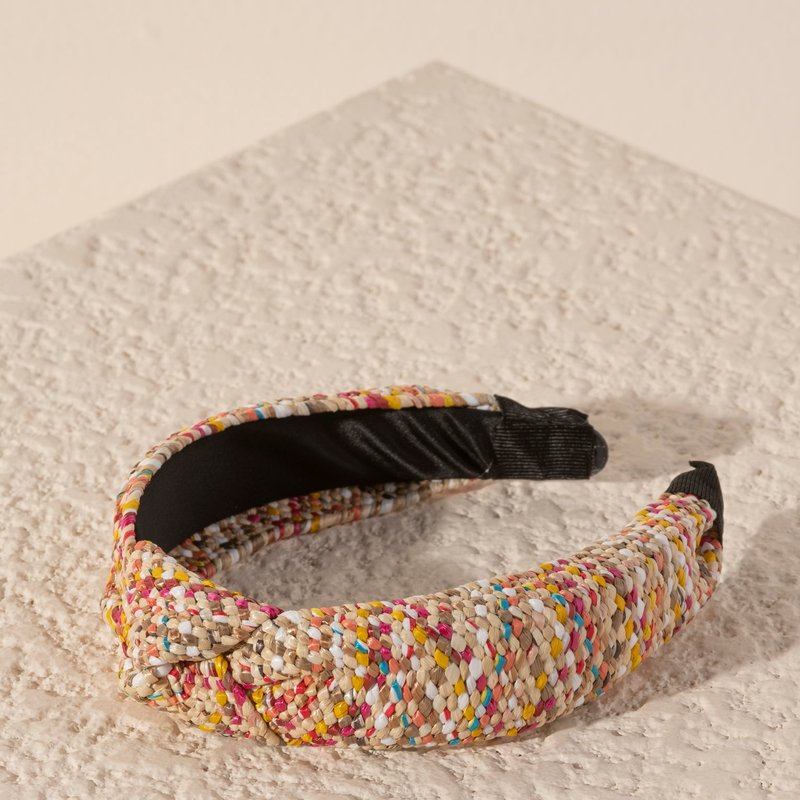 Shiraleah Knotted Straw Headband, Multi In Blue