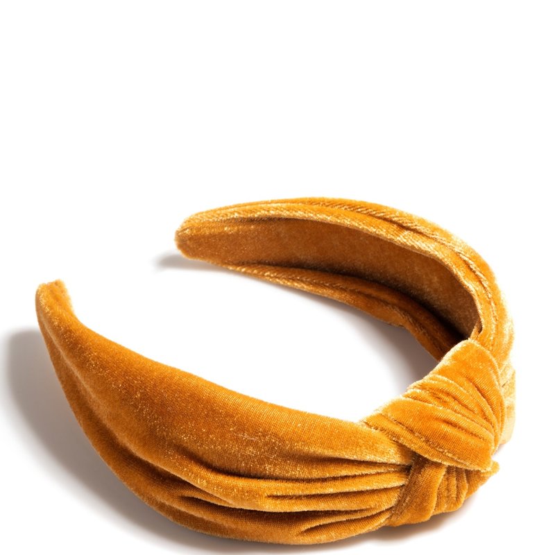 Shiraleah Knotted Velvet Headband In Yellow