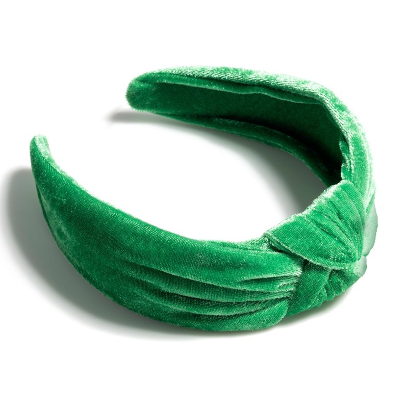 Shiraleah Knotted Velvet Headband In Green