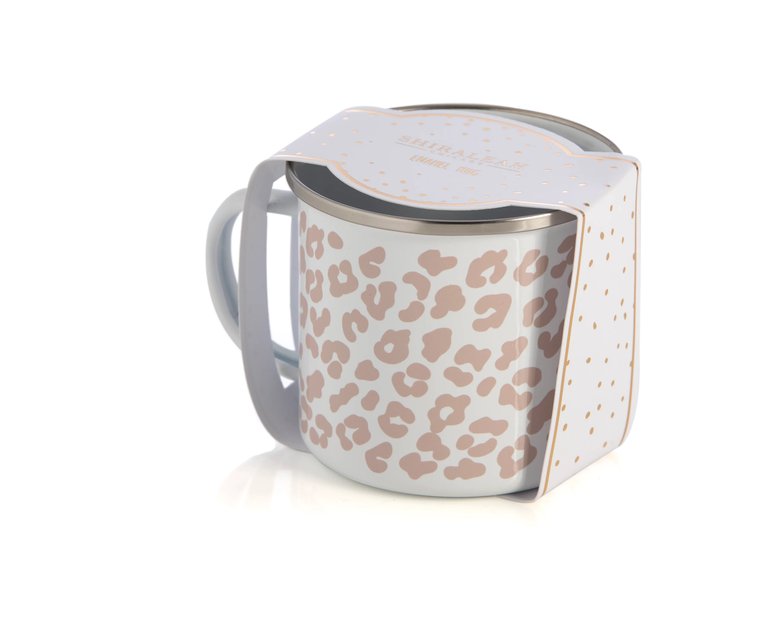 Leopard Print Enamel Mug - Blush