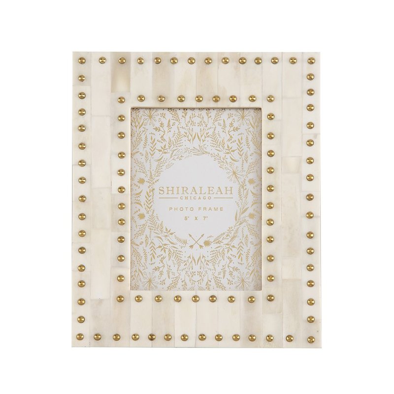 Shiraleah Mansour Studded 5" X 7" Gallery Frame In White