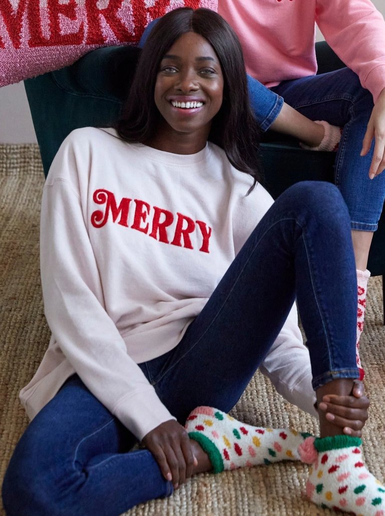 "Merry" Sweatshirt - Blush