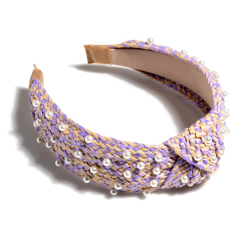 Shiraleah Pearl Embellished Knotted Headband, Lilac In Purple
