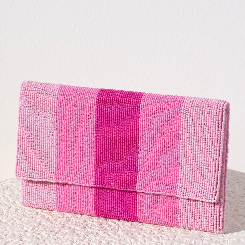 Shiraleah Taylor Beaded Clutch, Pink In Multi