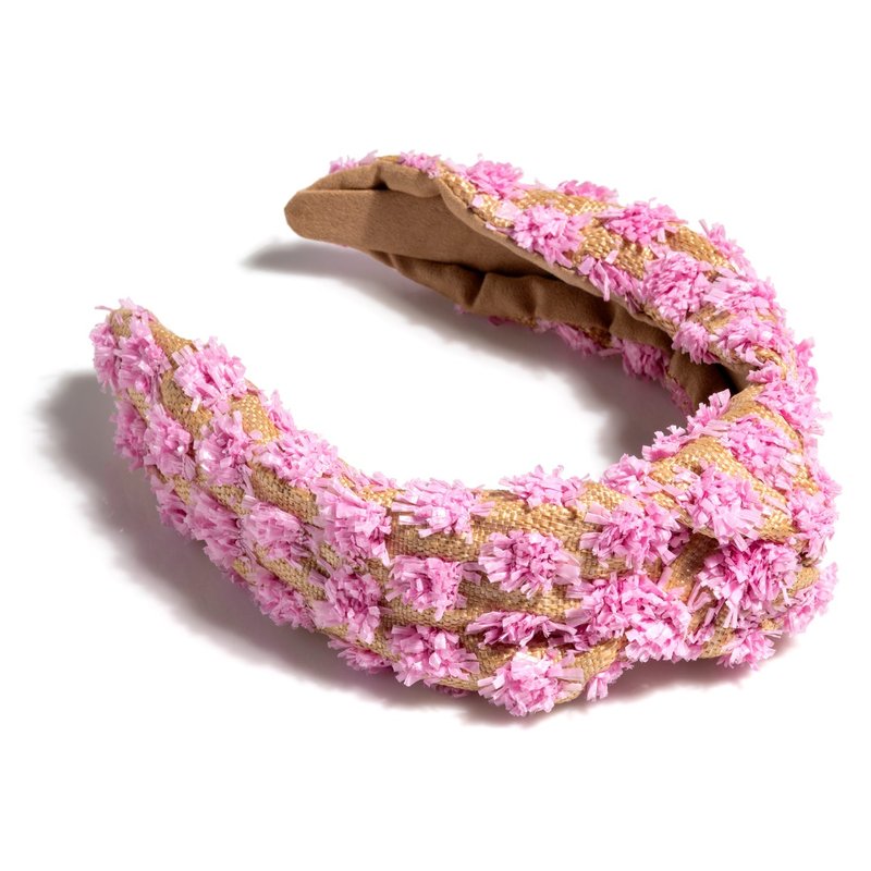 Shiraleah Tufted Straw Knotted Headband, Pink