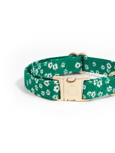 Shop Sunny Tails Meadow Green Floral Dog Collar product