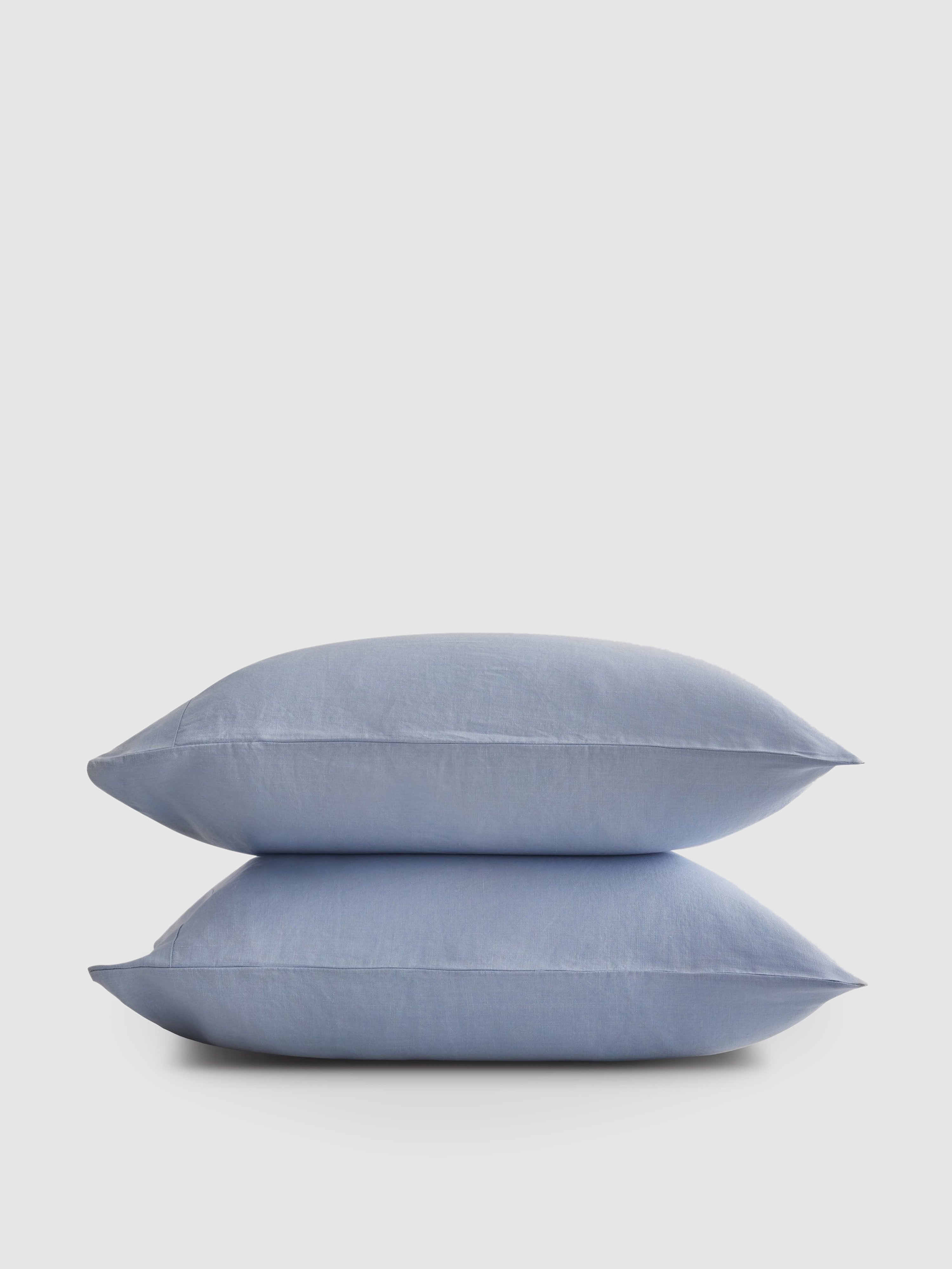 Sijo Luxe Weave Linen Pillowcase Set In Blue