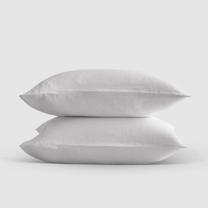 Sijo Luxe Weave Linen Pillowcase Set In White