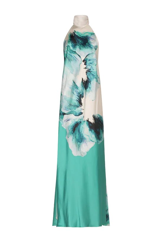 Shop Silvia Tcherassi Sherry Dress Aqua Abstract Wave In Blue
