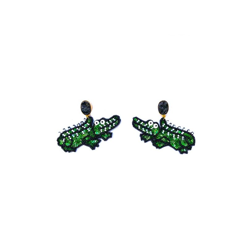Simitri Gator Earrings In Green