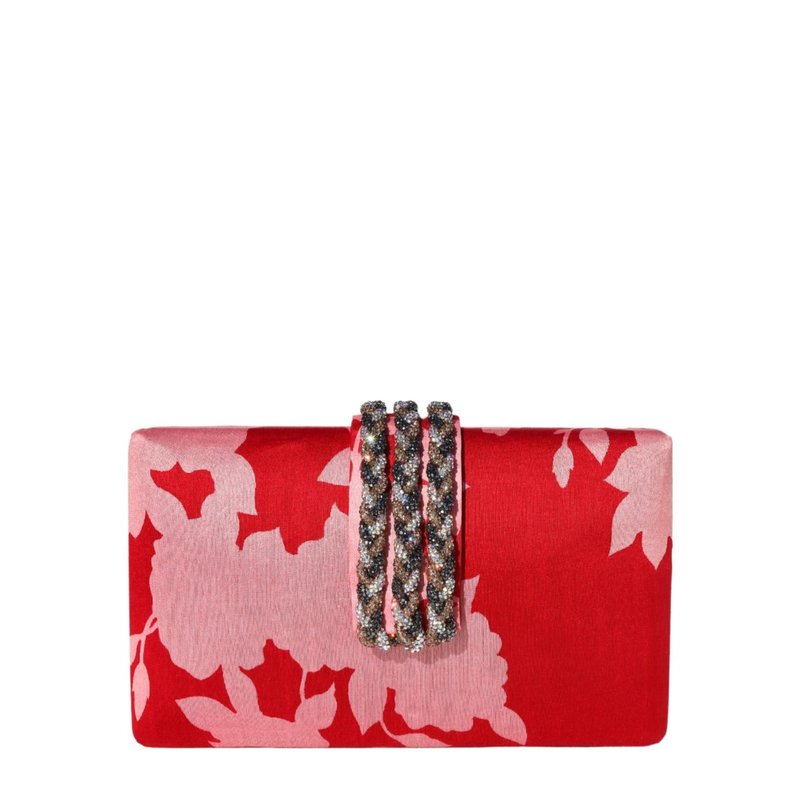 Shop Simitri Spring Bloom Braided Fringe Clutch In Red