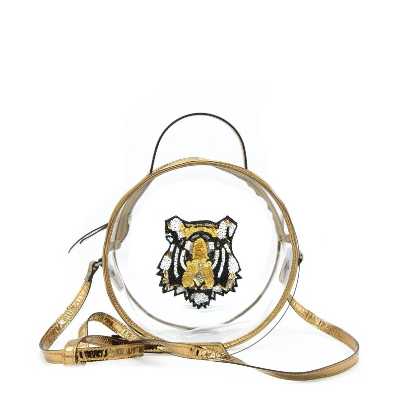 Simitri Tiger Round Game Day Bag In Gold