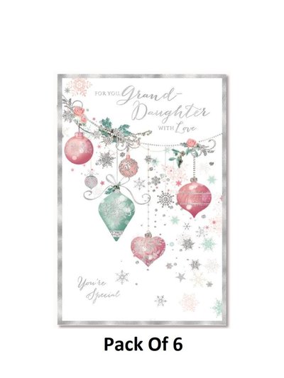 Simon Elvin Grand Daughter Bauble Christmas Card (Pack Of 6) - One Size product