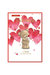 Hearts Valentine Greetings Card (Pack of 6) - White/Red/Pink - White/Red/Pink
