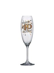 Keepsakes Black Gold 40th Champagne Flute Glass