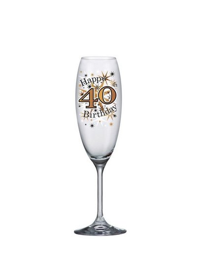 Simon Elvin Keepsakes Black Gold 40th Champagne Flute Glass product