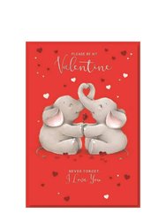 Please Be My Valentine Greetings Card - Pack of 6 - Red/Gray