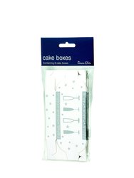 Simon Elvin Decorated Cake Boxes (Pack of 8) (White/Silver) (One Size) - White/Silver