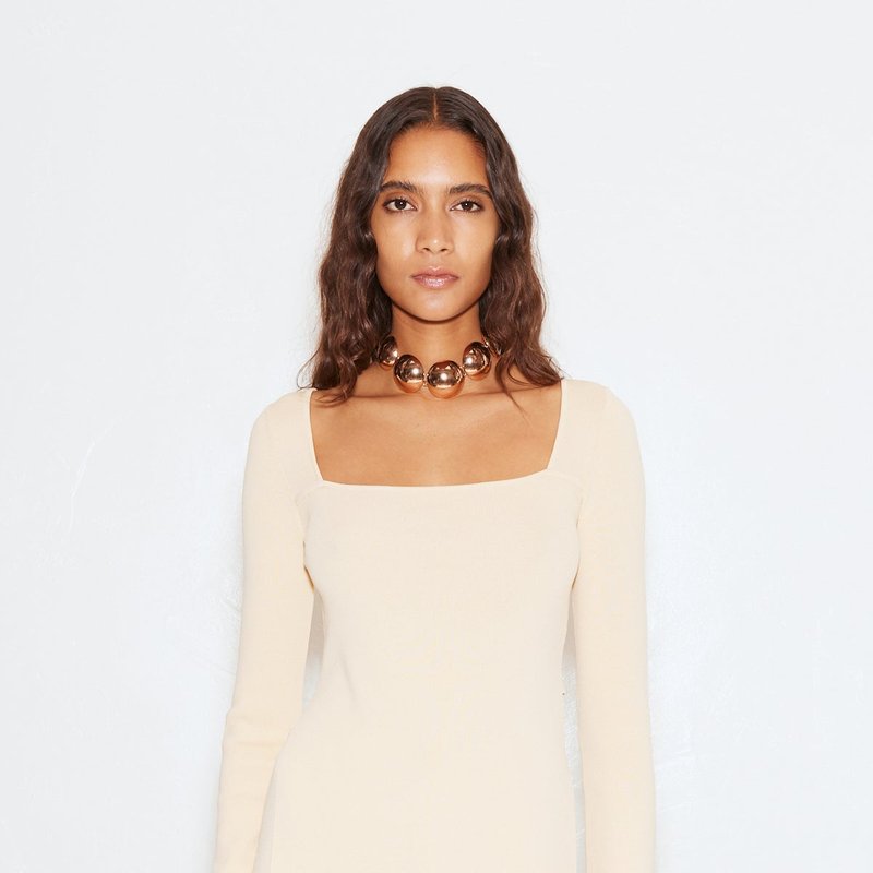 Simon Miller Knits By Long Sleeve Zo Zo Top In Cream In Brown