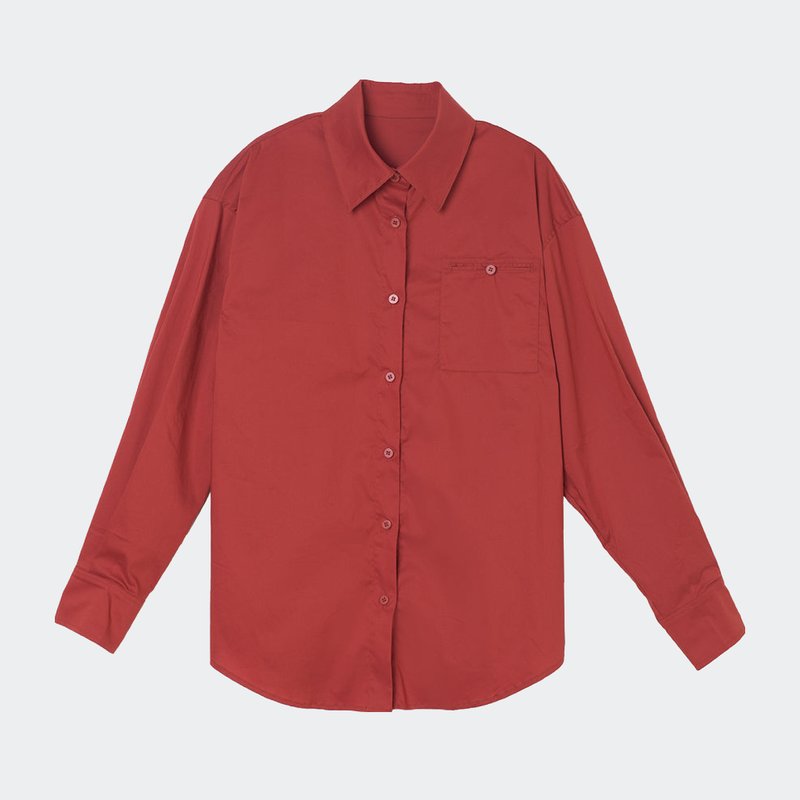 Simple Retro Blanche Red Blouse