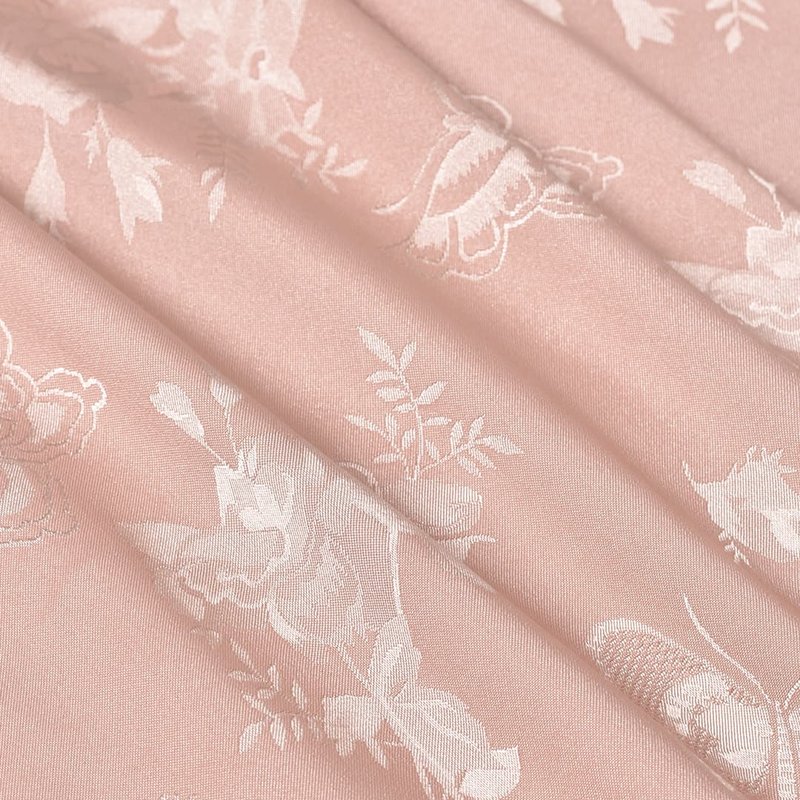 Shop Simple Retro Rose Floral Printed Pink Satin Tea Dress