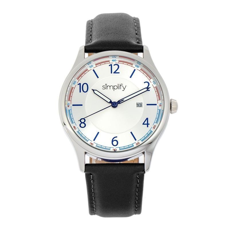 SIMPLIFY THE 6900 LEATHER-BAND WATCH WITH DATE
