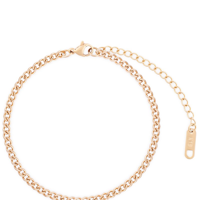 Simply Rhona Curb Chain Bracelet In 18k Gold Plated Stainless Steel