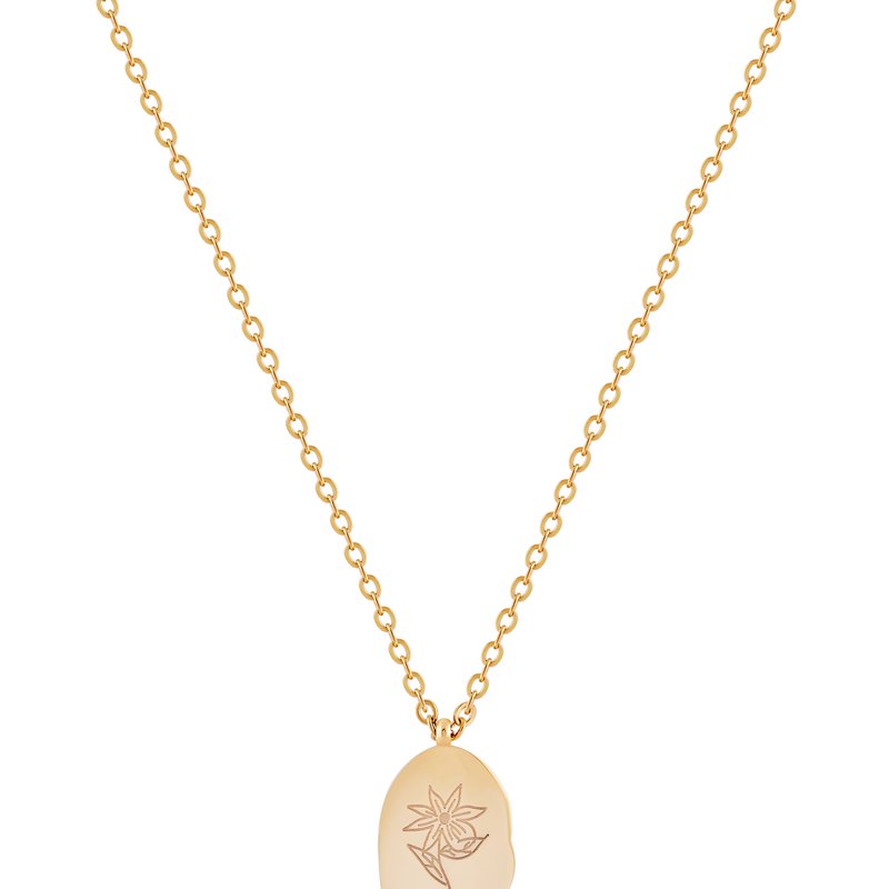 Shop Simply Rhona December Month Engraved Flower Pendant In 18k Gold Plated Stainless Steel