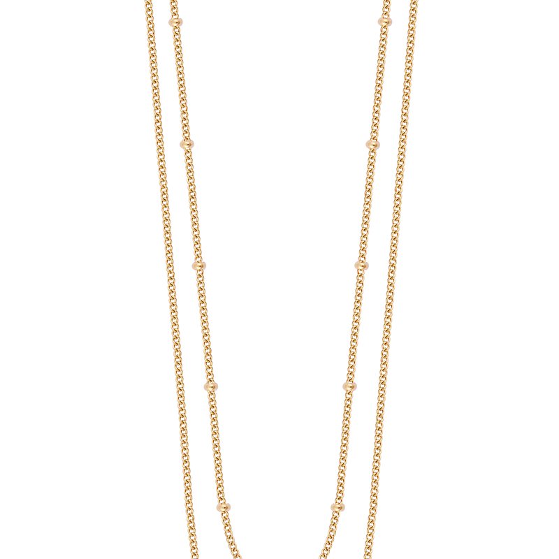 Shop Simply Rhona Double Layer Drape Necklace In 18k Gold Plated Stainless Steel