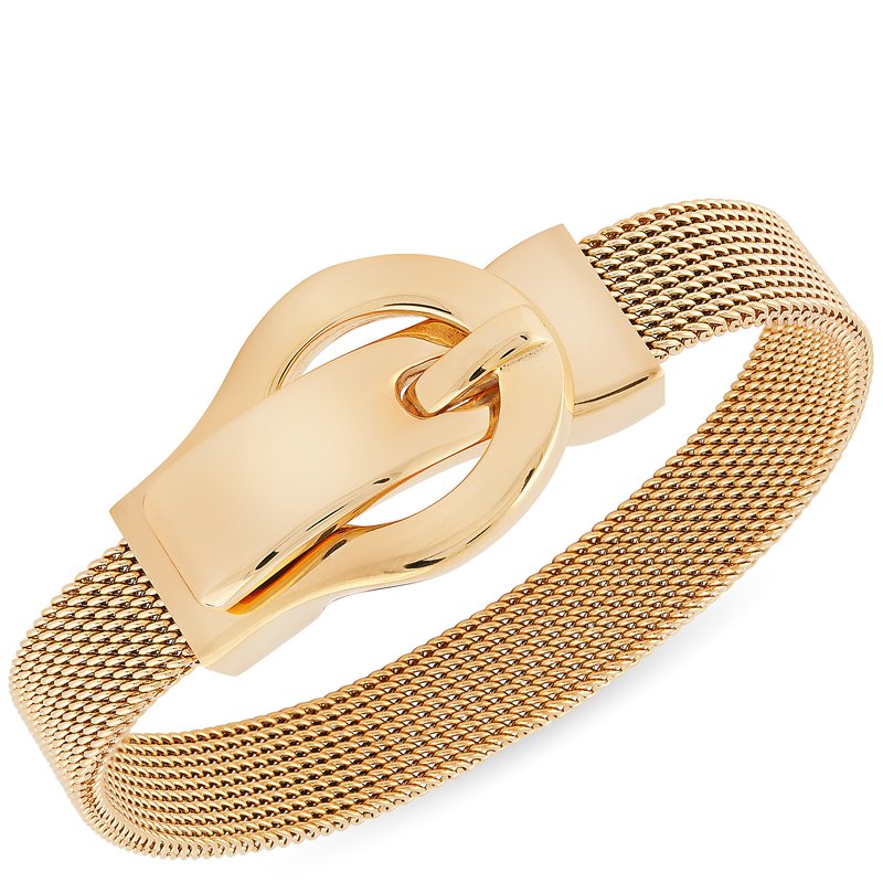 Simply Rhona Italian Belt Buckle Bracelet In 18k Gold Plated Stainless Steel
