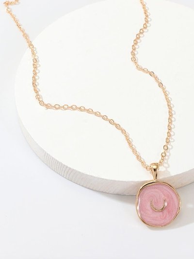 Sitara Jewelry Harajuku Pink Enamel with Golden Horseshoe Pendant Necklace product