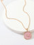Harajuku Pink Enamel with Golden Horseshoe Pendant Necklace - Pink
