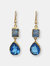 Saro Blue Glass Earrings - Blue