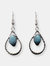 Serpentine Larimar 925 Sterling Silver Earrings - Silver/Blue
