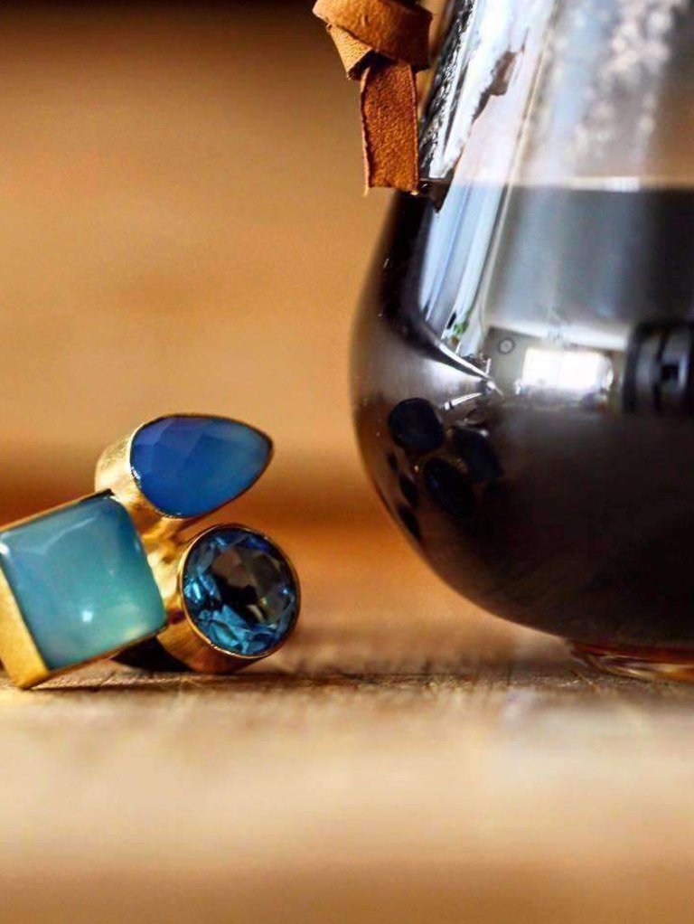 Shanti Chalcedony & Glass Ring