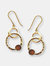 Sterling Silver Gold Plated Tourmaline Earrings - Gold