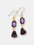 Varita Amethyst Earrings - Gold / Purple
