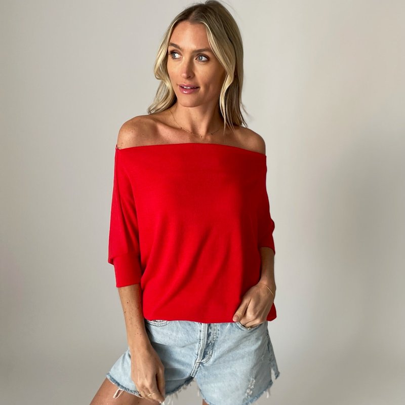 Six Fifty Short Sleeve Anywhere Top In Red