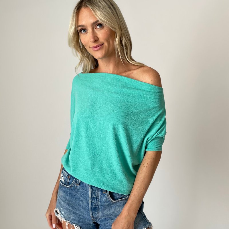 Six Fifty The Short Sleeve Anywhere Top In Blue