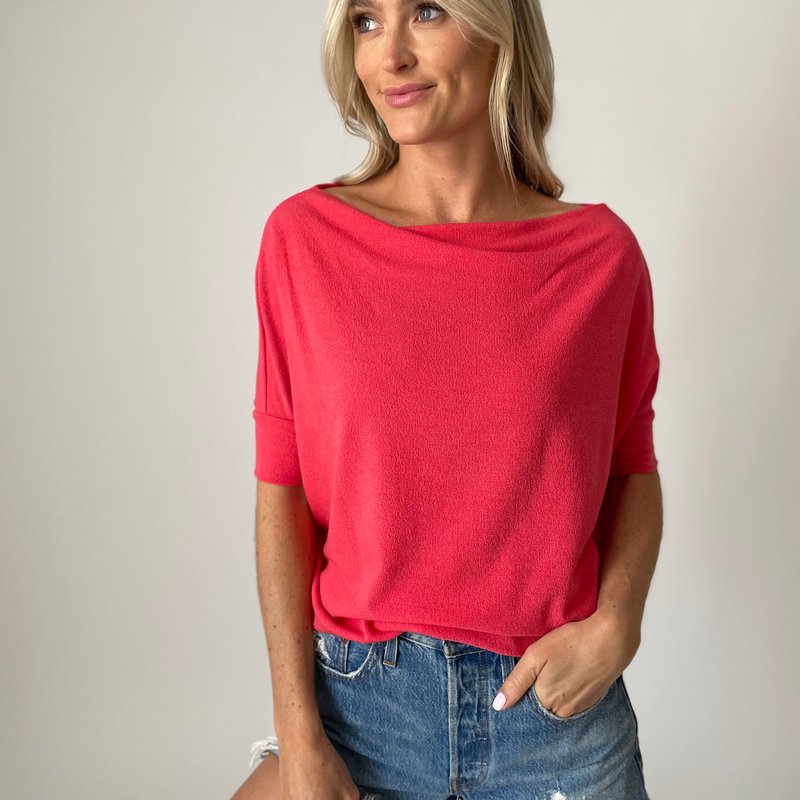 Six Fifty The Short Sleeve Anywhere Top In Pink