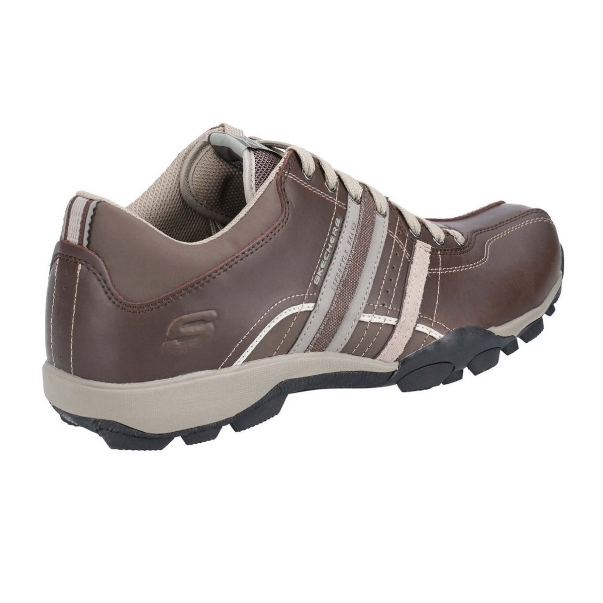 Skechers Dark Brown/Charcoal Mens Urban Tread Refresh Leather Up Shoe (Dark Brown/Charcoal) | Verishop