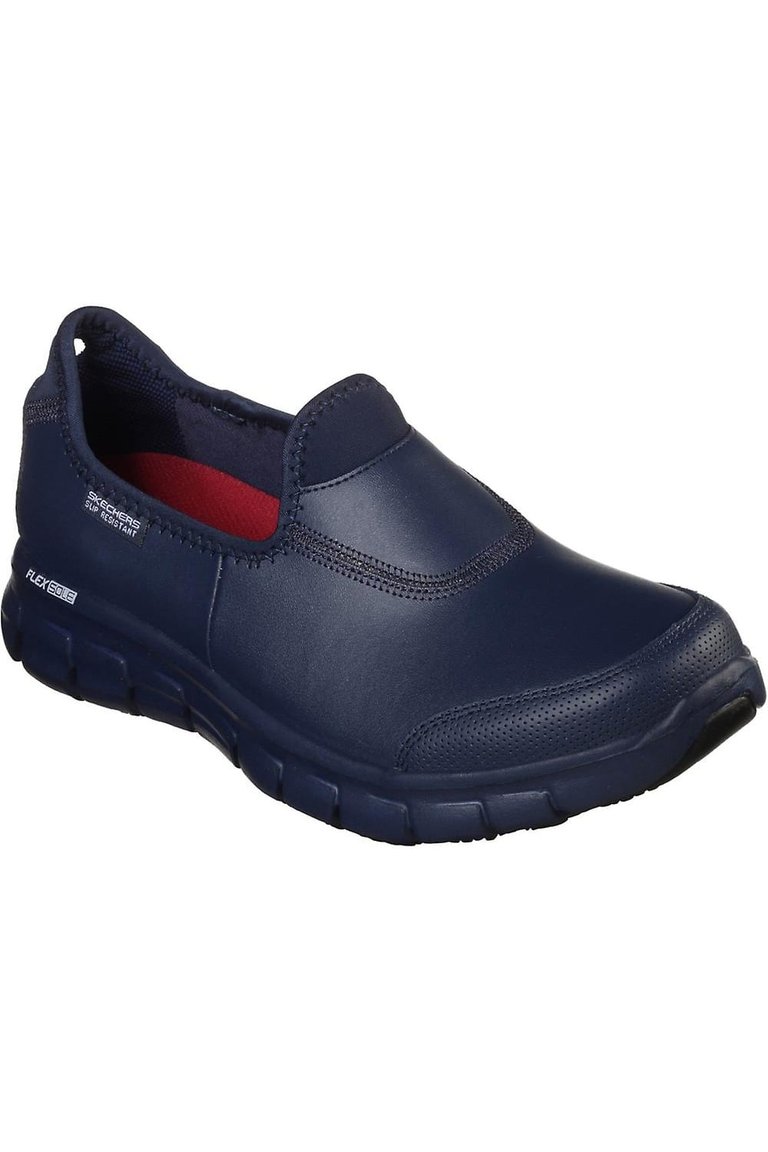 Occupational Womens/Ladies Sure Track Slip On Work Shoes (Navy) - Navy