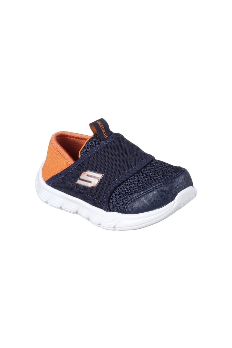 Skechers Childrens/Boys Comfy Flex Slip-On Sneakers (Navy/Orange) - Navy/Orange