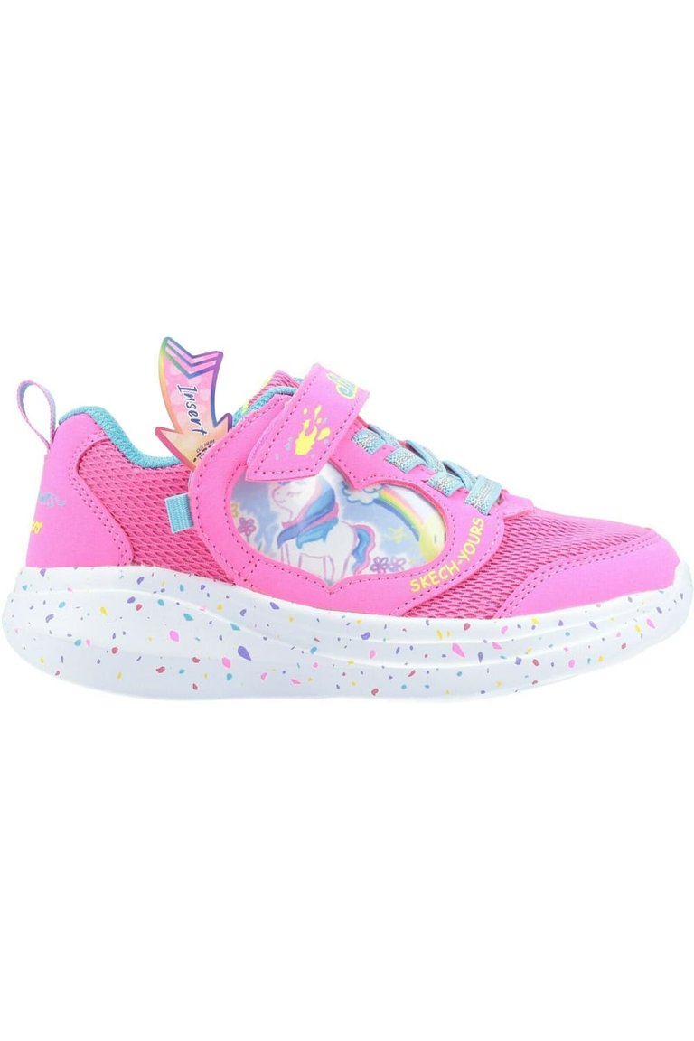 Skechers Childrens/Kids Go Run Fast Miss Crafty Sneakers (Pink/White)